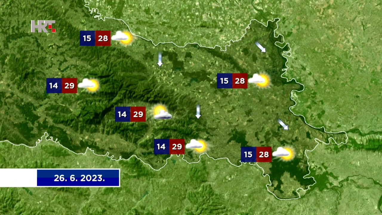 Vrijeme u ponedjeljak, Foto: HTV/HRT