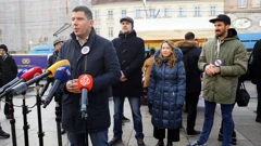  Saborski zastupnici Mosta održali konferenciju povodom početka prikupljanja potpisa protiv COVID potvrda 
