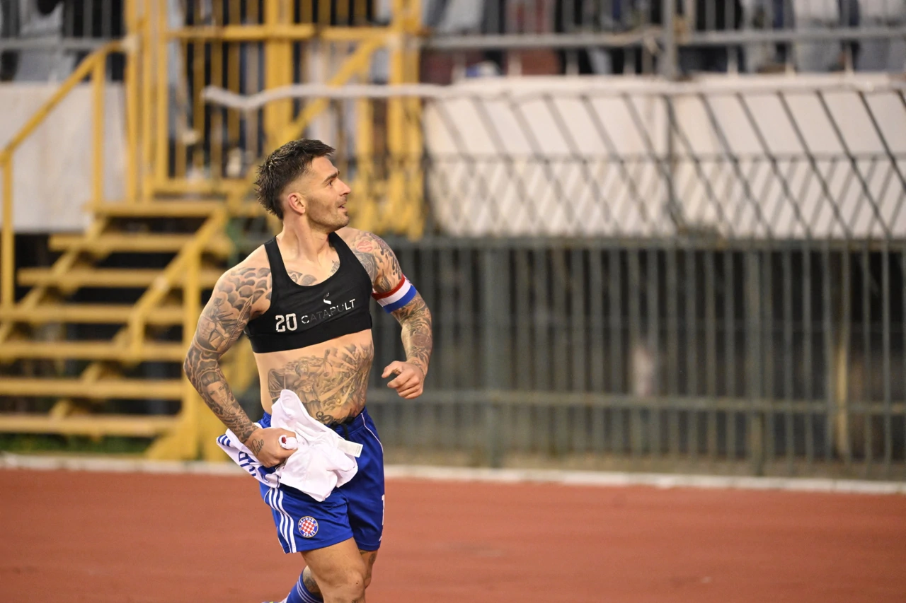 Slavlje pogotka Marka Livaje , Foto: Ante Cizmic /CROPIX