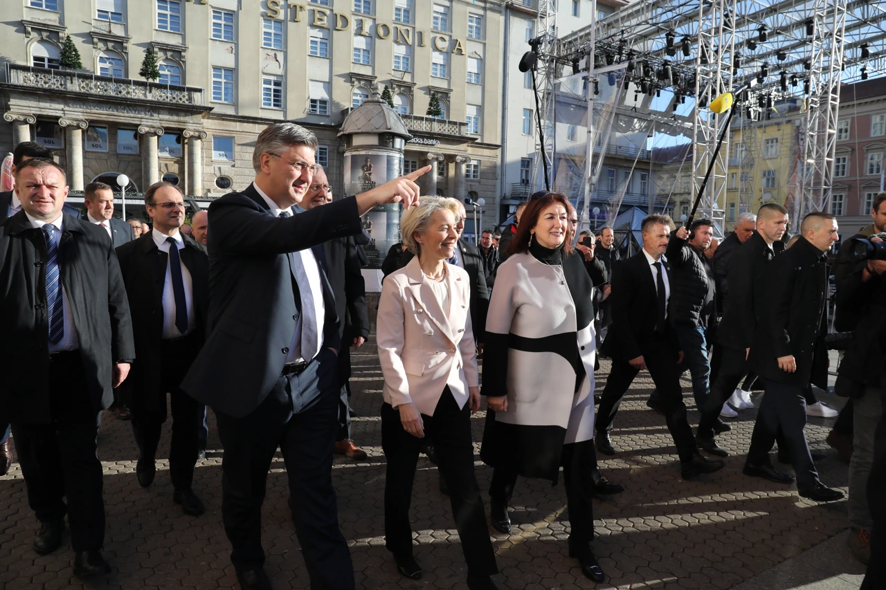 Andrej Plenković i Ursula von der Leyen prošetali Zagrebom, Foto: Emica Elvedji/Pixsell