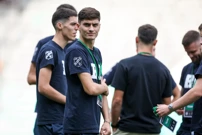 Igrači Rijeke na terenu Stožica, Foto: Matija Habljak /PIXSELL