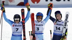 Federica Brignone, Mikaela Shiffrin i Ragnhild Mowinckel