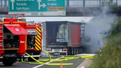  Zapalio se šleper kod Svete Nedelje , Foto: Igor Kralj/Pixsell