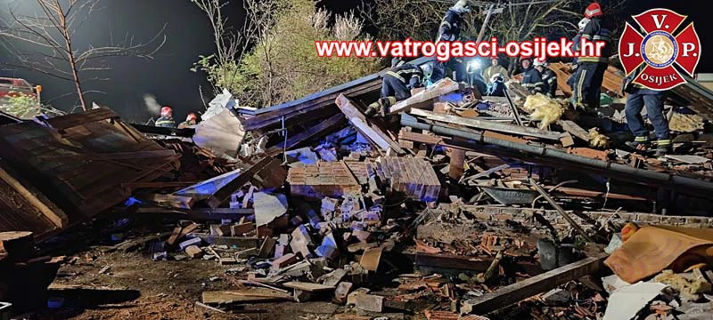 Srušena kuća u Bilju, Foto: JPVP/Grada Osijeka