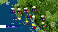 Prognoza vremena 15.7.2025., Foto: HTV/HRT
