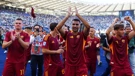 Slavlje igrača Rome nakon pobjede protiv Lazija 