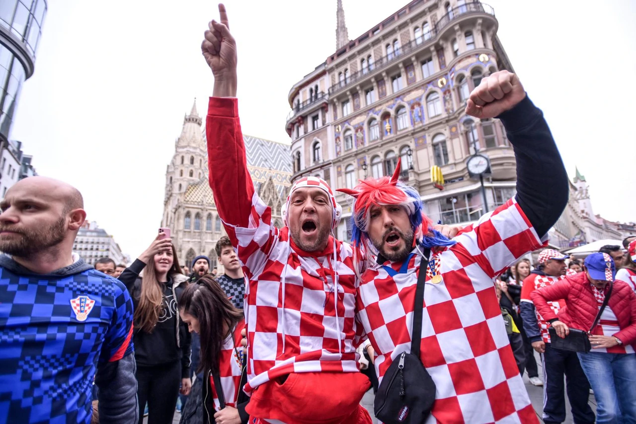 Hrvatski navijači u Beču, Foto: Igor Soban /PIXSELL