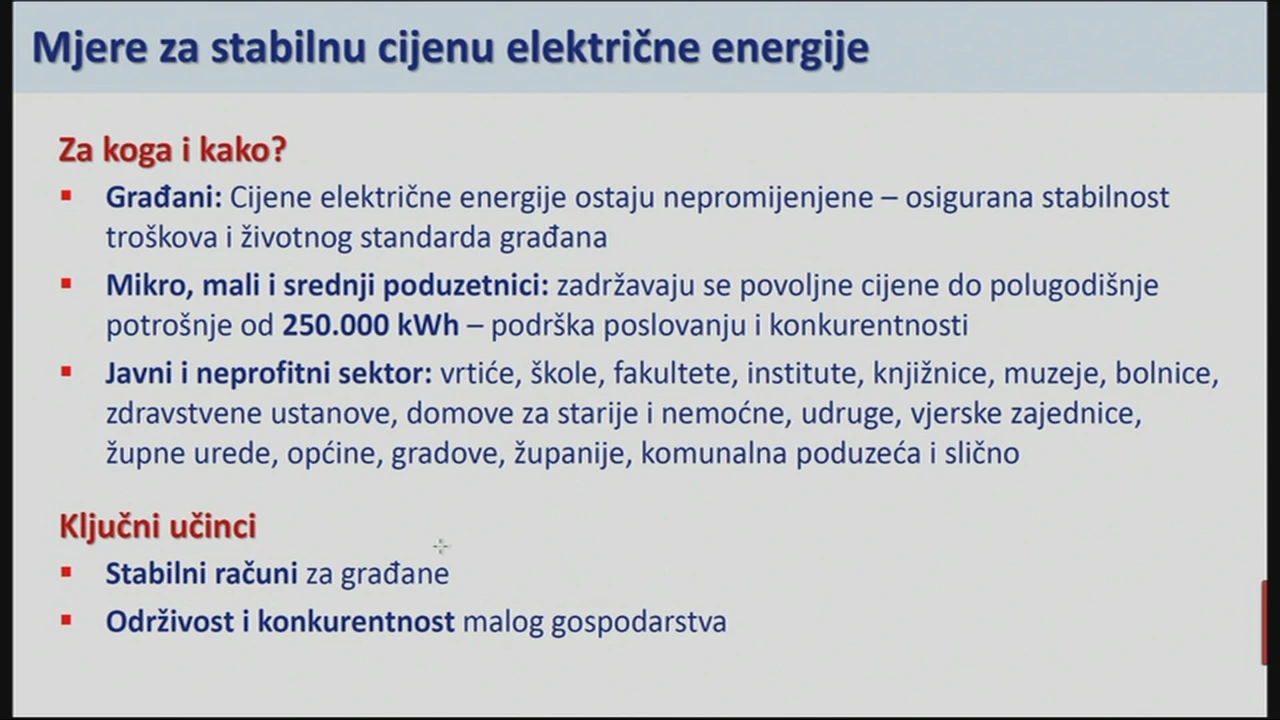 Mjere za stabilnu cijenu električne energije
