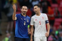Giorgio Chiellini i Sergio Busquets, Foto: Carl Recine/Pool via REUTERS