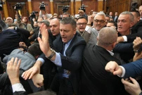 Kaos i tučnjava u srbijanskom parlamentu, prekinuta sjednica, Foto: R.Z. / ATAImages /PIXSELL