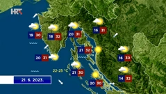 Vremenska prognoza 21.6.2023., Foto: HTV/HRT