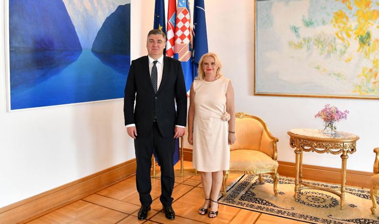 Predsjednik Zoran Milanović primio književnicu Milanu Vuković Runjić