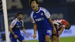 Takuro Kaneko slavi pogodak za pobjedu nad Lokomotivom