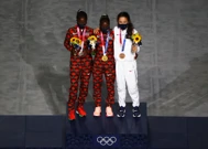 Peres Jepchirchir, Brigid Kosgei, Molly Seidel, Foto: Jorge Silva/ REUTERS