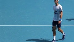 Novak Đoković na treningu u Melbourne Parku