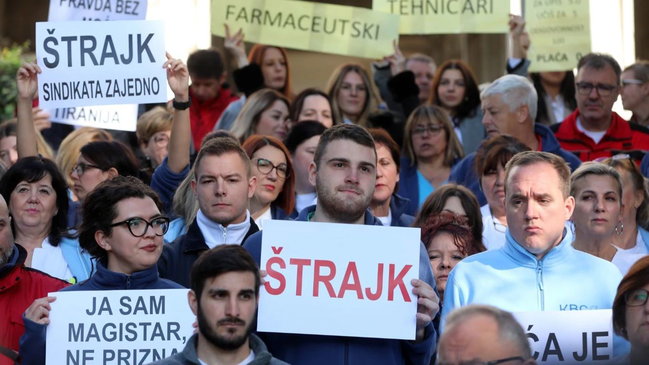 Rijeka: Štrajk medicinskih djelatnika u KBC-u Rijeka, Foto: Goran Kovacic/PIXSELL