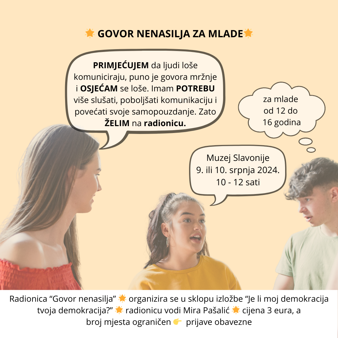 Muzej Slavonije – radionica za mlade o nenasilnoj komunikaciji