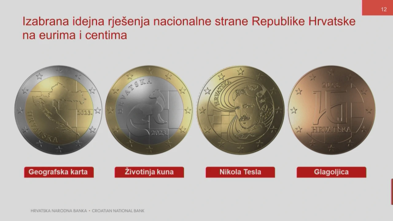 Izabrana idejna rješenja nacionalne strane RH na eurima i centima.