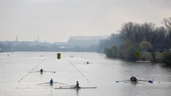 Trening veslača na Jarunu