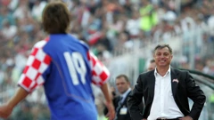 Izbornik Zlatko Kranjčar i sin Niko na utakmici s Bugarskom 2005. , Foto: Sanjin Strukic/PIXSELL