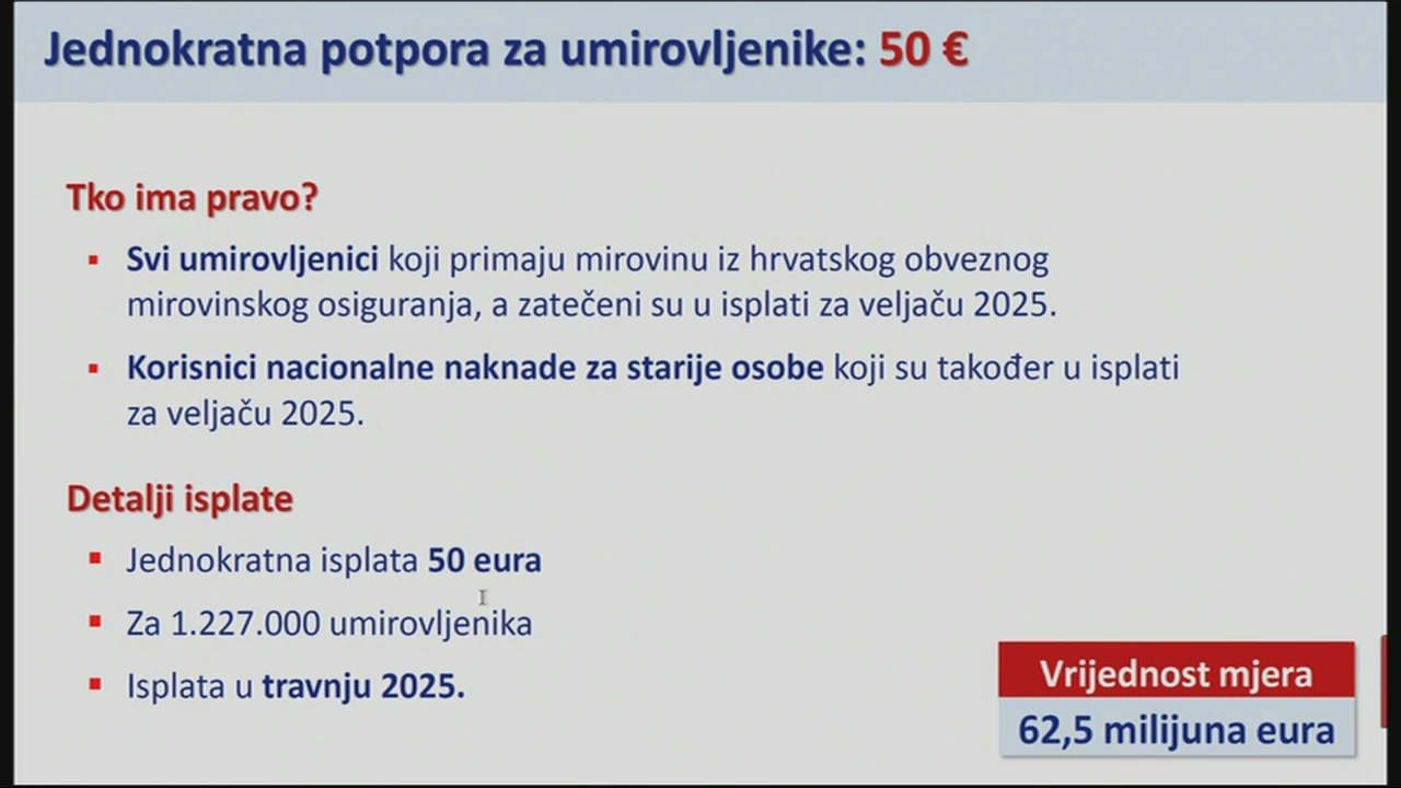Jednokratna potpora umirovljenicima