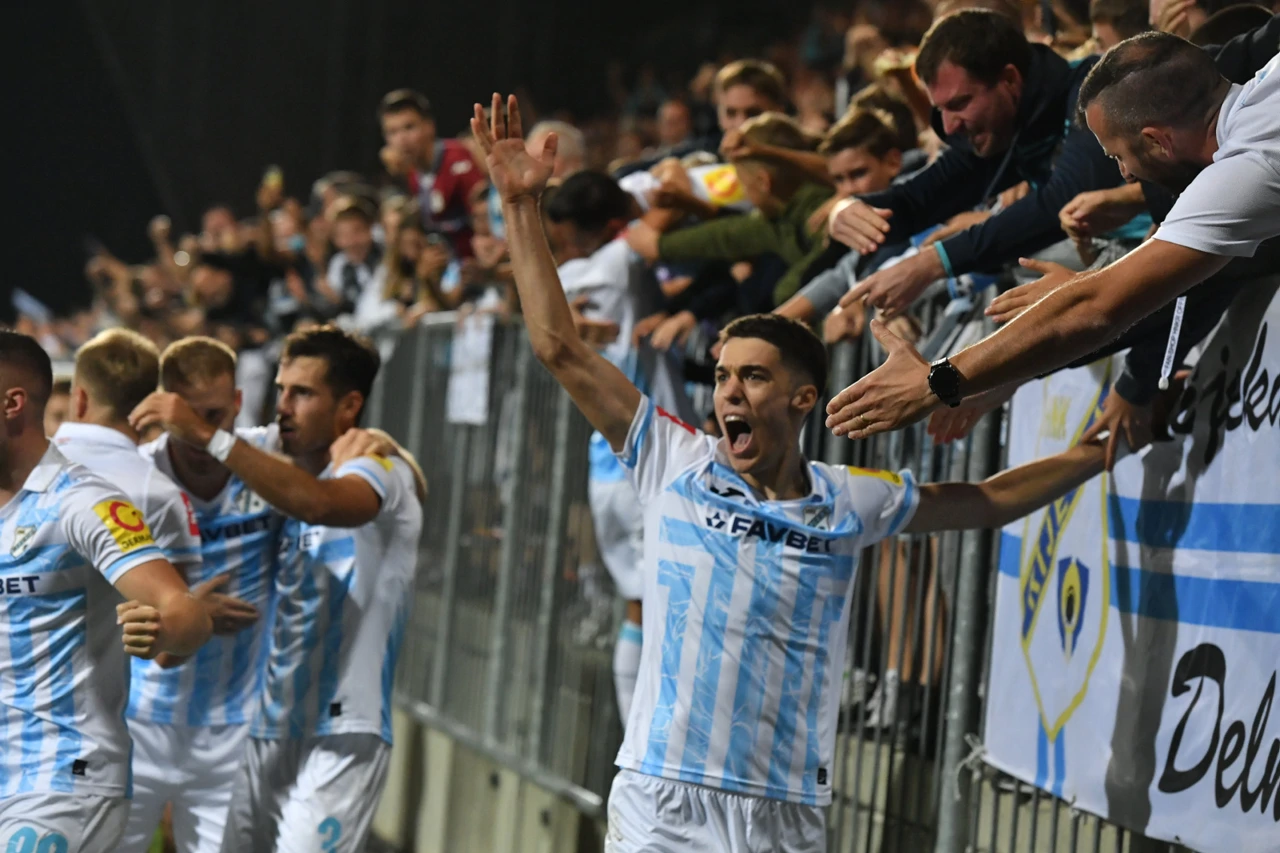 Niko Janković, slavlje igrača Rijeke