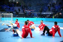 Zagrijavanje rukometaša uoči Francuske, Foto: Sanjin Strukic/PIXSELL