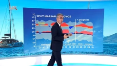 Odstupanje temperature zraka od prosječne i ekstremne u kolovozu u Splitu, Foto: emisija "Vrijeme"/HRT