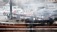  Šibenik: Izbio požar na turističkom jedrenjaku, očevid u tijeku , Foto: Duško Jaramaz/PIXSELL