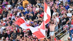Hrvatski navijači na utakmici protiv Latvije u Rijeci