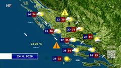 Vremenska prognoza za 24. lipnja , Foto: Dnevnik /HRT