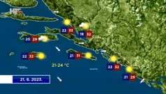 Vremenska prognoza 21.6.2023., Foto: HTV/HRT
