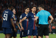 Marquinhos i sudac Sandro Scharer , Foto: Stephanie Lecocq/REUTERS