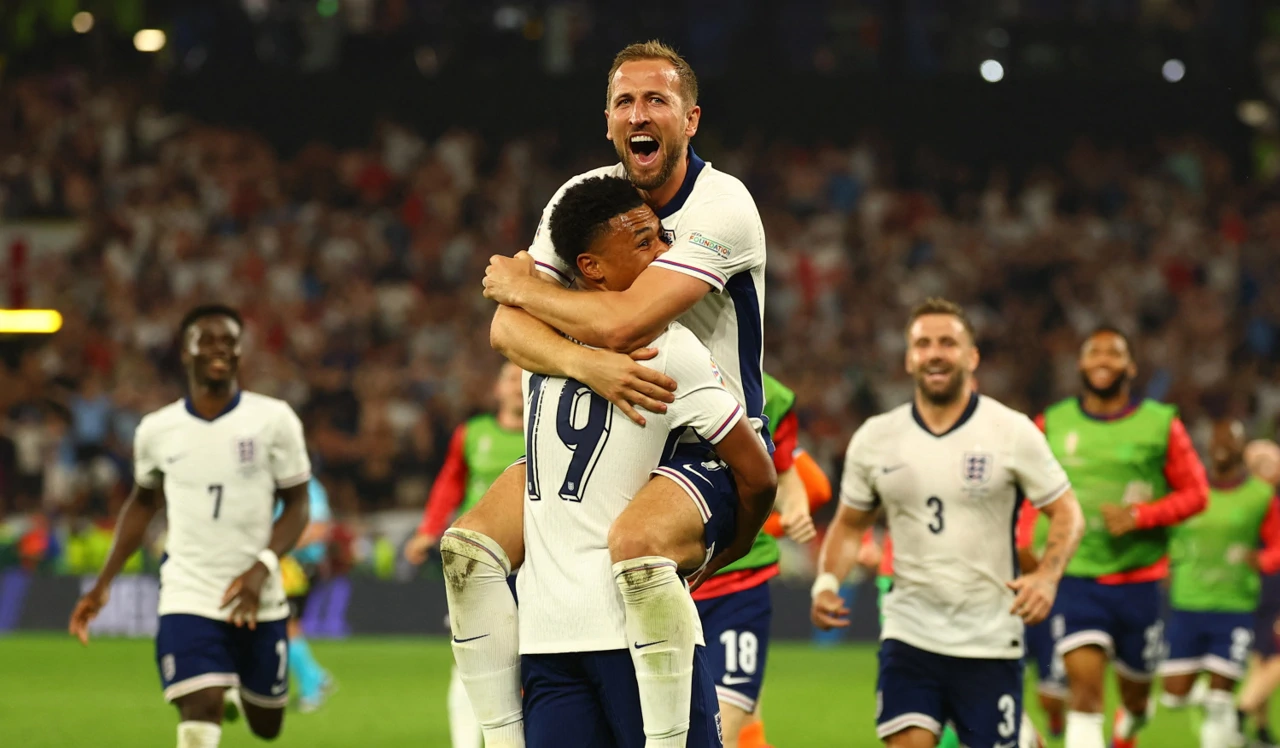 Slavlje Engleza nakon plasmana u finale, Foto: Kai Pfaffenbach/REUTERS