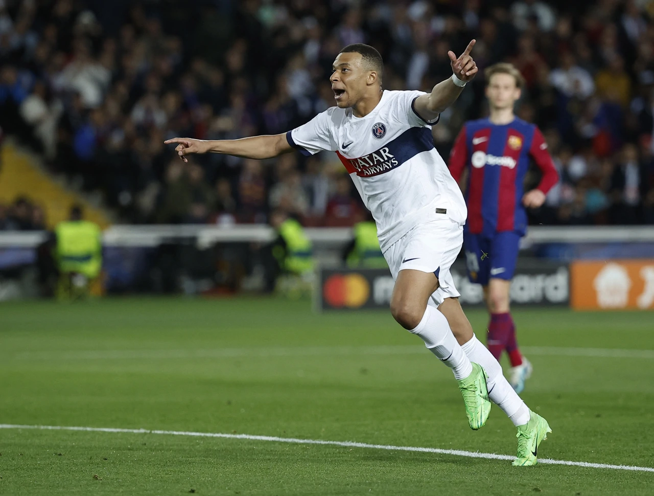 Kylian Mbappe nakon što je zabio Barceloni iz kaznenog udarca, Foto: Juan Medina/REUTERS