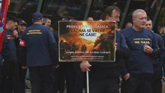 Prosvjed vatrogasaca, Foto: HTV/HRT