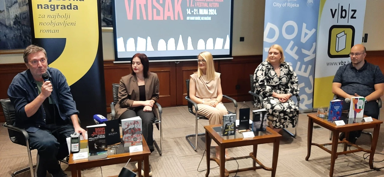 Drago Glamuzina, Lana Deković, Vlatka Stanić, Plamena Šarlija i Mladen Zatezalo na predstavljanju ovogodišnjeg Vriska, Foto: Neva Funčić/Radio Rijeka