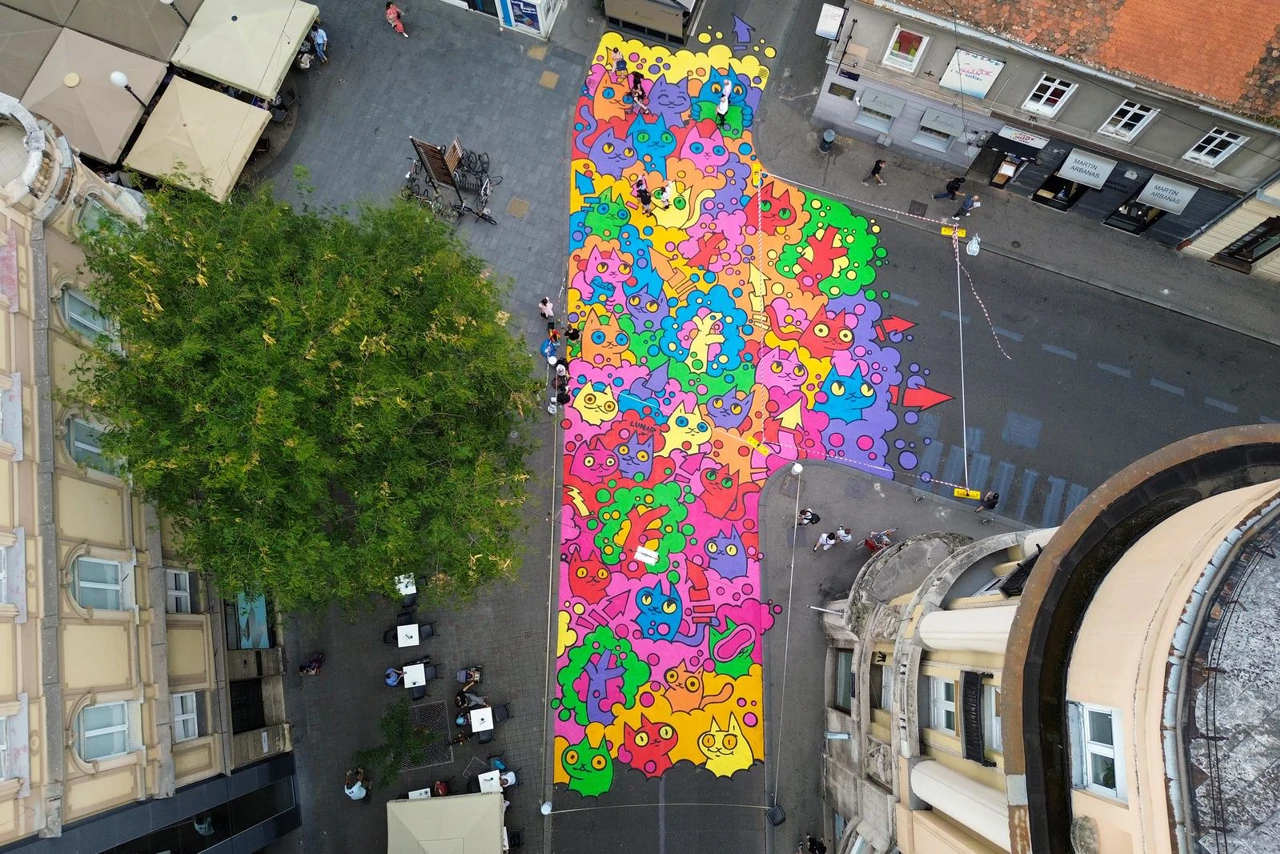 Mural na raskrižju Masarykove i Preradovićeve