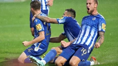 NK Lokomotiva - HNK Gorica. Silvio Goričan, Sandro Kulenović, Justin De Haas