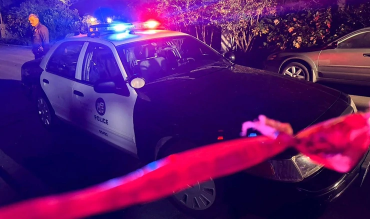 Policija ispred doma Roba Reinera