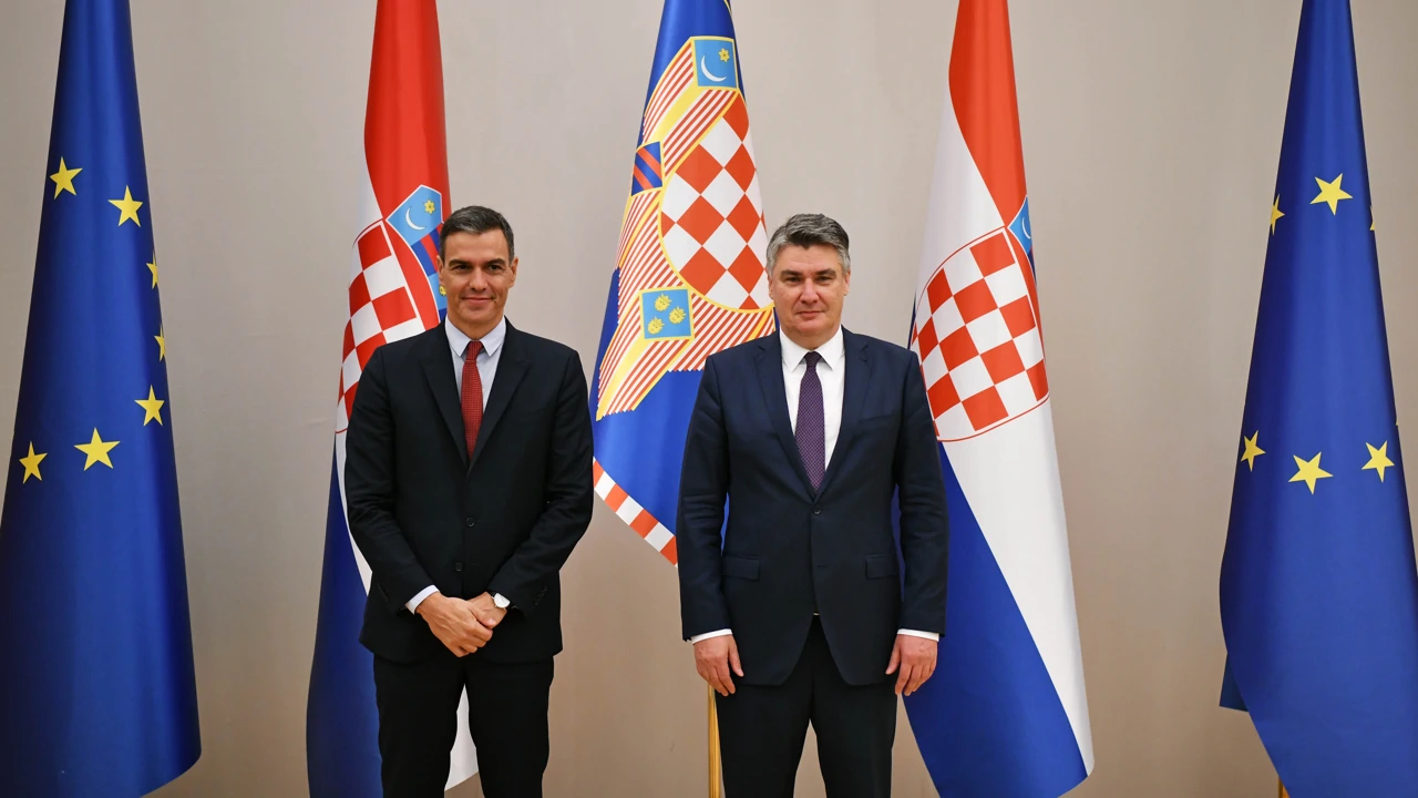 Pedro Sanchez und Zoran Milanović, Foto: Ured predsjednika/RH