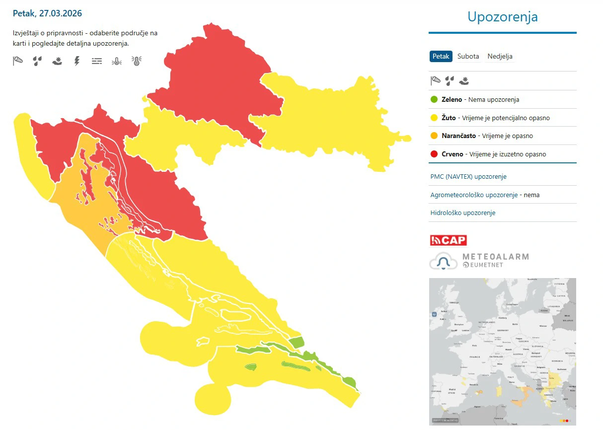 Meteoalarm, Foto: DHMZ/HRT
