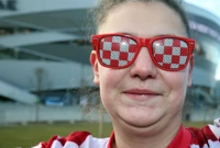 Hrvatska navijačica u Budimpešti, Foto: Sanjin Strukić/PIXSELL