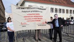Prosvjed Zelene akcije protiv proširenja LNG terminala u Omišlju