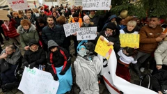 Prosvjed Udruge obitelji djece s teškoćama u razvoju "Sjena"