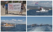 Prosvjed stanovnika Prvića i Zlarina protiv Jadrolinije, Foto: HTV/HRT