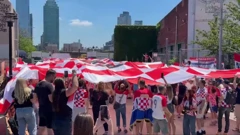 Razvijanje hrvatske zastave u New Yorku, Foto: HTV/HRT