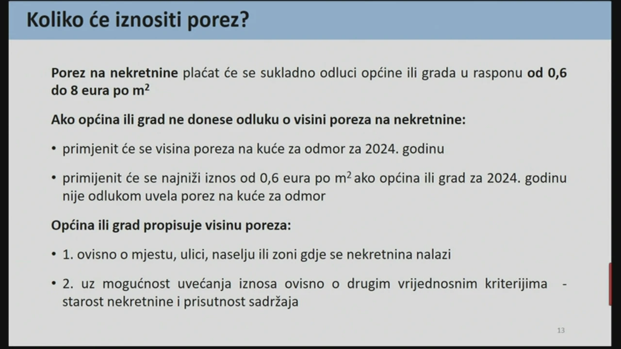 Koliko će iznositi porez?