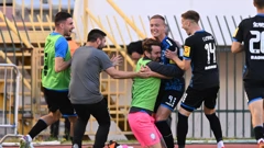 Hajduk - Varaždin. Slavlje igrača Varaždina