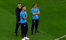 Marcelo Brozović, Dejan Lovren i Luka Modrić uoči utakmice s Argentinom, Foto: Paul Childs/REUTERS